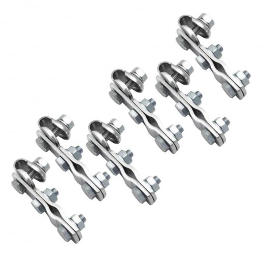 VESPA/LAMBRETTA Set of 6 x Mirror Bracket Chrome Steel W Clamps MOD