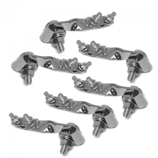 VESPA/LAMBRETTA Set of 6 x Mirror Bracket Chrome Steel W Clamps MOD