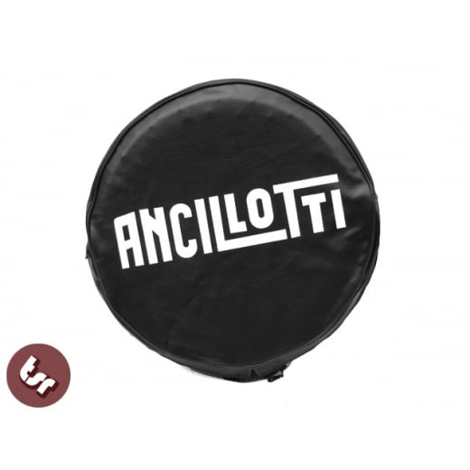 VESPA/LAMBRETTA TSR 10" Spare Wheel Cover - Ancillotti Logo on Black
