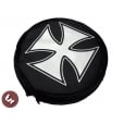 VESPA/LAMBRETTA TSR 10" Spare Wheel Cover - Iron/Maltese Cross Hot Rod