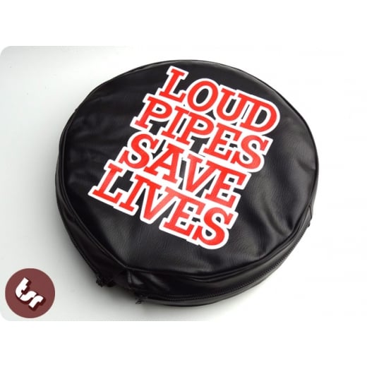 VESPA/LAMBRETTA TSR 10" Spare Wheel Cover Loud Pipes Save Lives