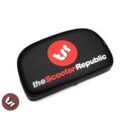 VESPA/LAMBRETTA TSR Rear Rack Back Rest Pad the SCOOTER REPUBLIC logo Bolt-On