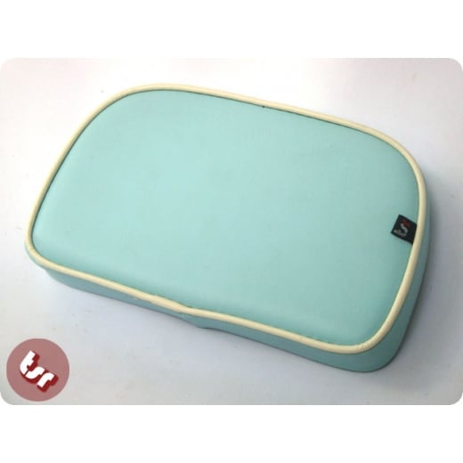 VESPA/LAMBRETTA TSR Rear Rack Back Rest Seat Pad Baby Blue/Cream