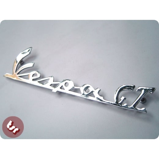 VESPA Legshield Badge 'Vespa GT' (3 Tabs) Chrome