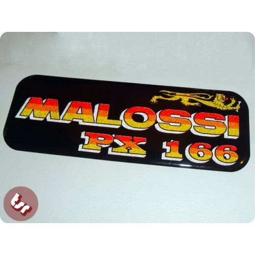VESPA Metalflake 3D Malossi P166 Legshield/Panel Badge PX 125 Custom Badge
