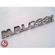 VESPA P210/166+ Legshield/Panel Badge 'MALOSSI' Chrome