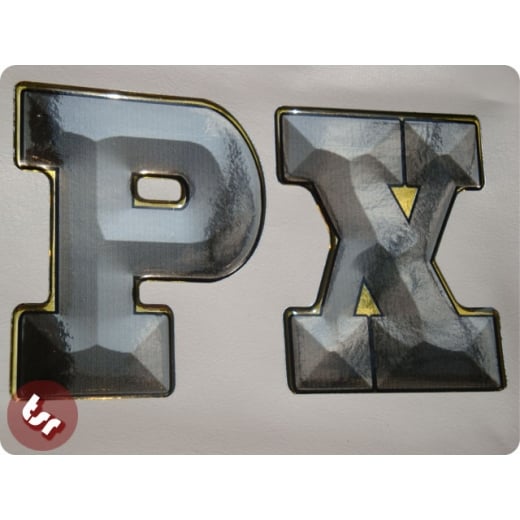 VESPA 'PX' 3D Legshield Sticker - Stick-on Metalflake