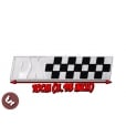 VESPA PX Billet CNC Side Panel/Legshield Badge/Emblem Chequered Race Flag