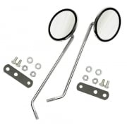 VESPA PX/LML Chromed Left + Right Pair of Side Mirrors With Brackets/Fixings