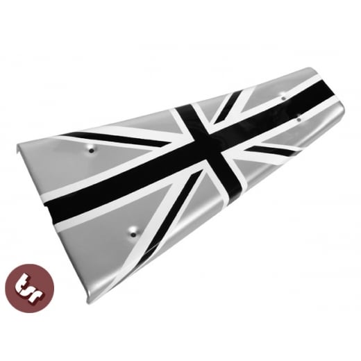 VESPA PX/LML/T5 Custom Centre Mat/Metal Floor Plate Union Jack Pro Paint B/W