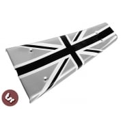 VESPA PX/LML/T5 Custom Centre Mat/Metal Floor Plate Union Jack Pro Paint B/W