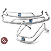 VESPA PX/LML/T5 STAINLESS Steel Mudguard+Side Panel Crash Bar Kit+Badges