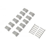 Vespa PX Metal Floor Runner End Caps - Chrome incl Rivets