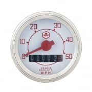 VESPA Round Speedo/Speedometer 50mph White Face/Red Text V50/V90/V100