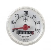 VESPA Round Speedo/Speedometer 60kph White Face/Red Text V50/V90/V100