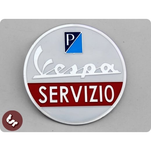 VESPA Servizio (service!)Billet CNC Side Panel/Legshield Badge/Emblem PX/LML/VBB