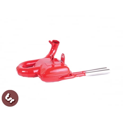 VESPA Sportique 60s Twin Pipe 200 cc Exhaust p200 Red
