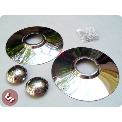 VESPA Stainless Steel 10" Wheel Hub Trim/Covers (X2)