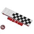 VESPA T5 Billet CNC Side Panel/Legshield Badge/Emblem Chequered Race Flag