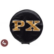 VESPA TSR 10" Spare Wheel Cover - Custom Px Letters on Black