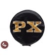 VESPA TSR 10" Spare Wheel Cover - Custom Px Letters on Black