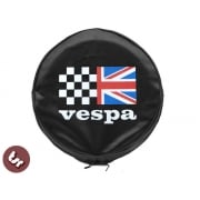 VESPA TSR 10" Spare Wheel Cover - Custom Racing Union Jack Flag on Black