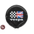 VESPA TSR 10" Spare Wheel Cover - Custom Racing Union Jack Flag on Black