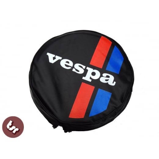 VESPA TSR 10" Spare Wheel Cover - Custom Stripes with Logo