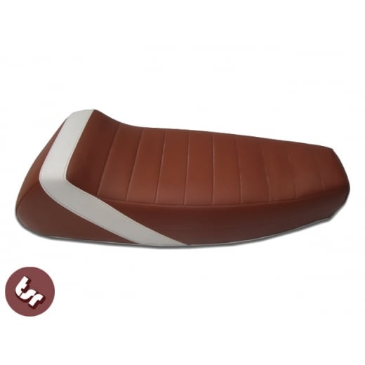 VESPA TSR Corsa Seat Brown/White PX/LML/VBB/VBC/VLB