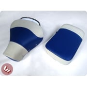VESPA TSR Front Saddle Rear Seat Set Blue/White PX/VBB