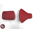 VESPA TSR Front Saddle Rear Seat Set Oxblood Red/Cream Pipe PX/VBB/VLB