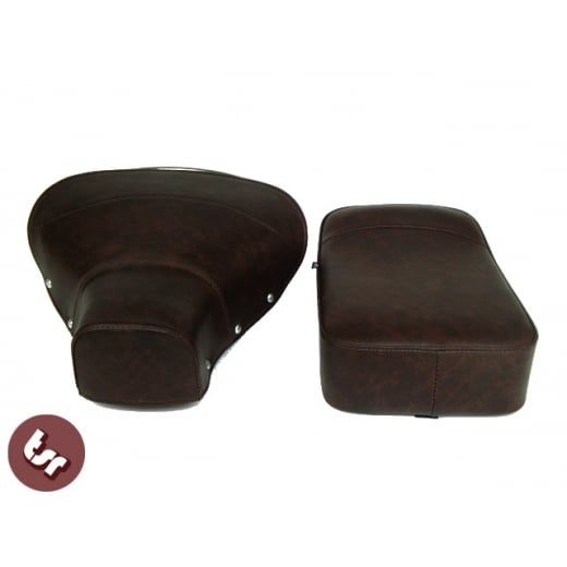VESPA TSR Front Saddle with Rear Seat Dark Brown VBB/PX/SPRINT/SUPER