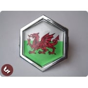 VESPA TSR Horncast Hex Badge PX/LML/T5 Wales/Welsh Flag