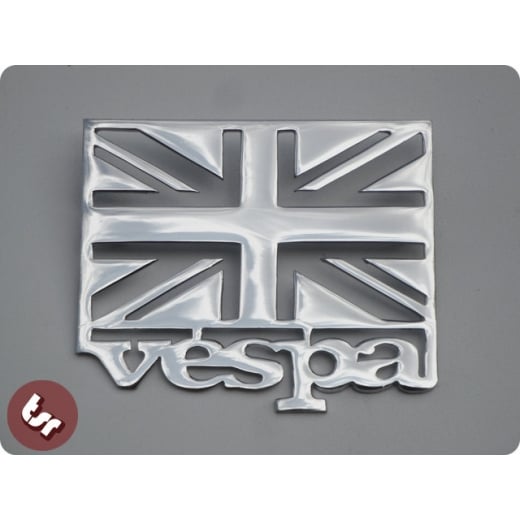 VESPA+Union Jack Flag Chrome Side Panel/Legshield Badge