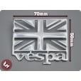 VESPA+Union Jack Flag Chrome Side Panel/Legshield Badge