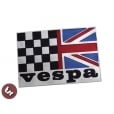 VESPA Union Jack Race Flag Billet CNC Side Panel/Legshield Badge/Emblem PX/LML