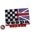 VESPA Union Jack Race Flag Billet CNC Side Panel/Legshield Badge/Emblem PX/LML