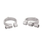 Wrap-Around Fork M10 (10mm) Indicator Turn Signal Bracket Clamps - Pair - 35mm - Brushed